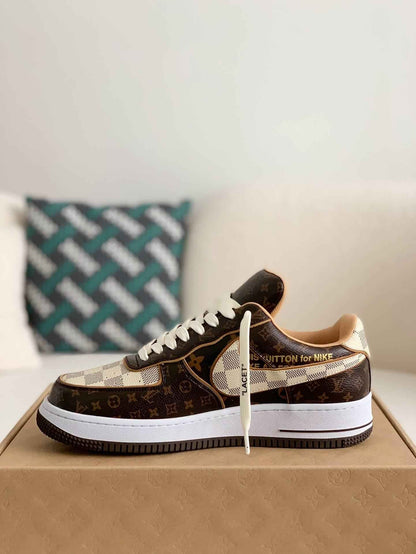 LV X AF1 Low Trainer Brown Monogram Sneakers