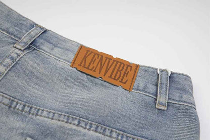 Rhinestone Denim Ripped Shorts