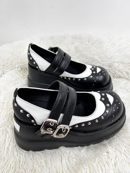 MERLE Chunky Heel Oxford Shoes - Sneakernational