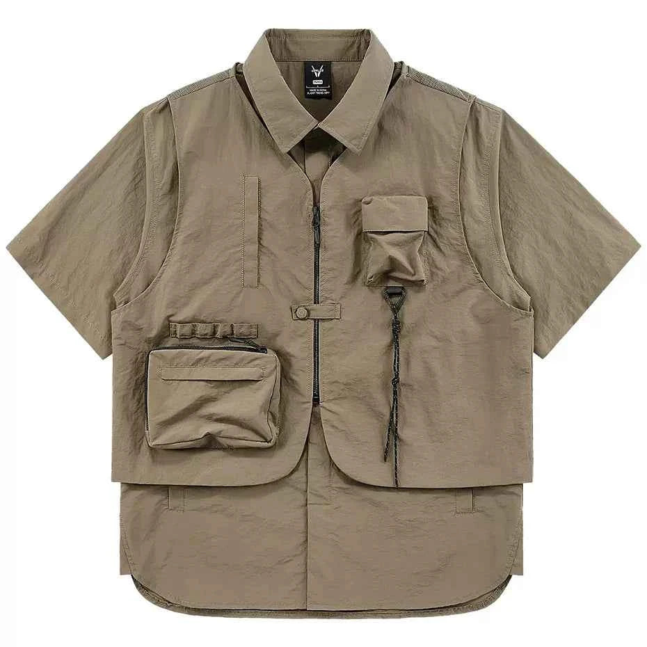 Multi Vest Pockets Two Pieces T-Shirt