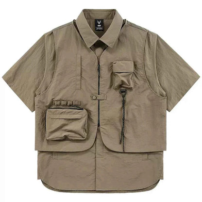 Multi Vest Pockets Two Pieces T-Shirt
