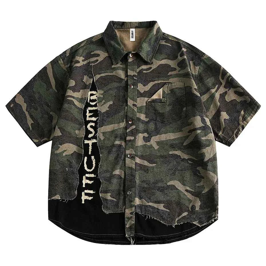 Side Slit Green Camo T-Shirt