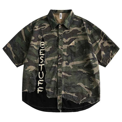 Side Slit Green Camo T-Shirt