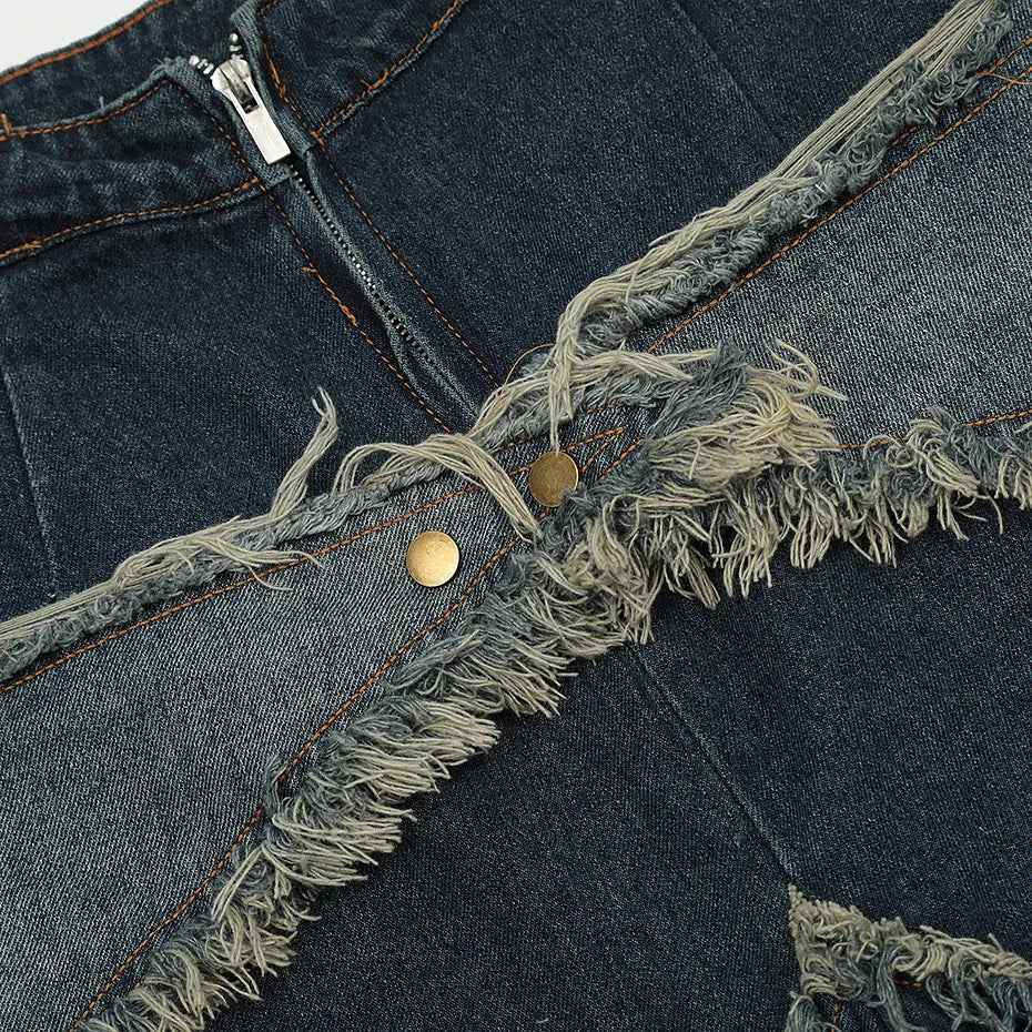 Blue Denim Tassel Star Shorts