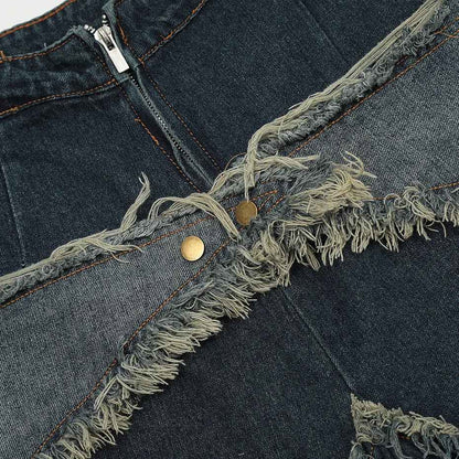 Blue Denim Tassel Star Shorts