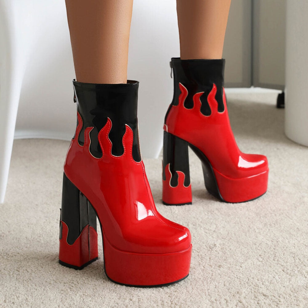 ELAXI High Heel Platform Ankle Boots - Sneakernational