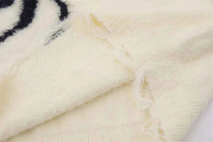 Star Spider Web Knitted Sweater