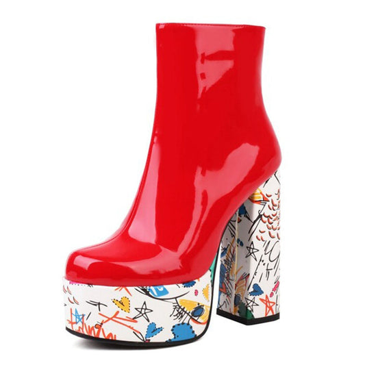 LUNA High Heel Platform Ankle Boots - Sneakernational