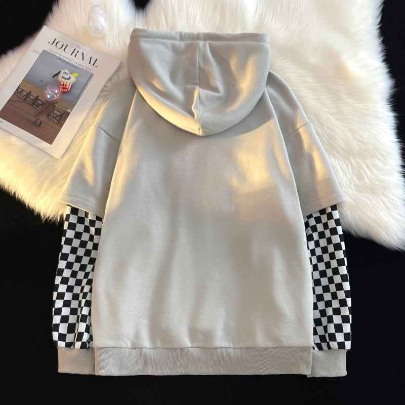 Vichy Checkered Pullover Hoodie