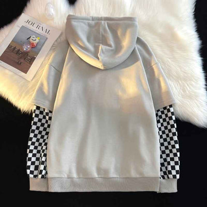 Vichy Checkered Pullover Hoodie