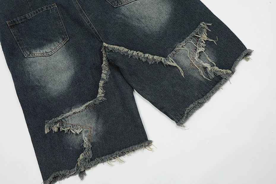 Blue Denim Tassel Star Shorts