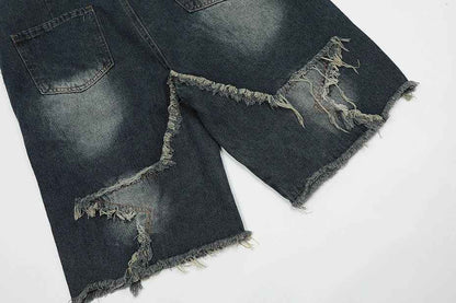 Blue Denim Tassel Star Shorts