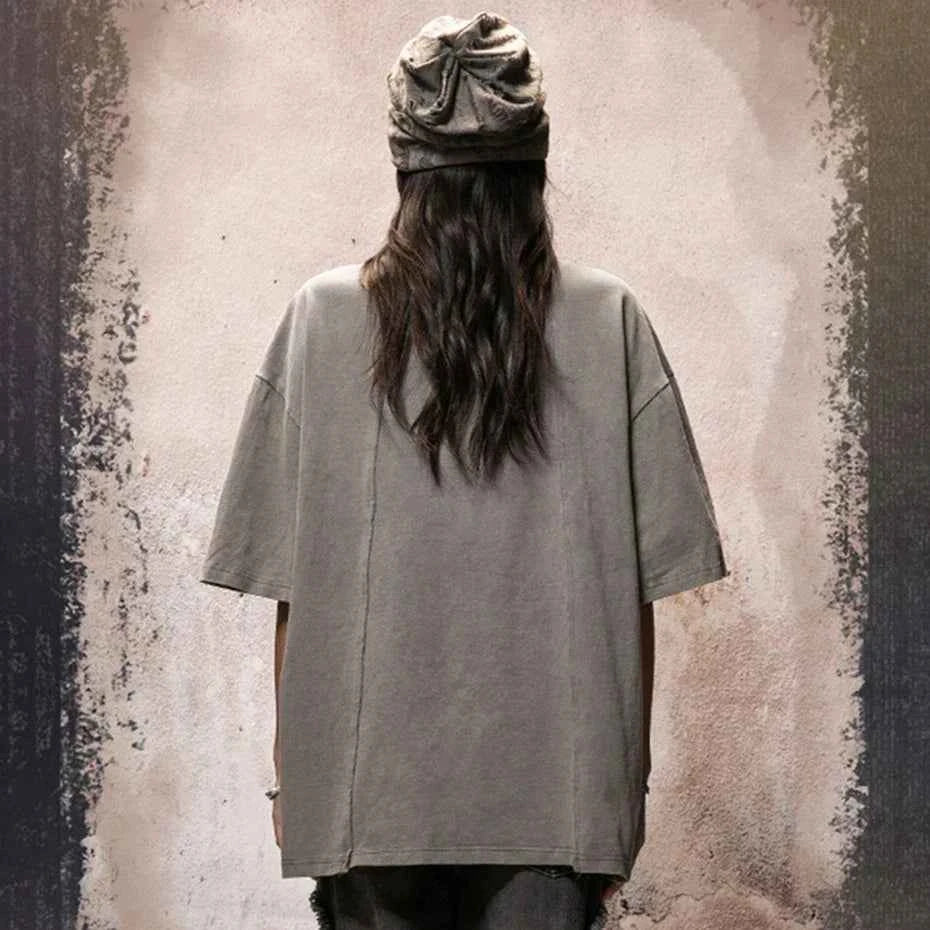 Gray Faded Color Loose T-Shirt
