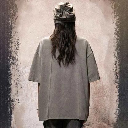 Gray Faded Color Loose T-Shirt