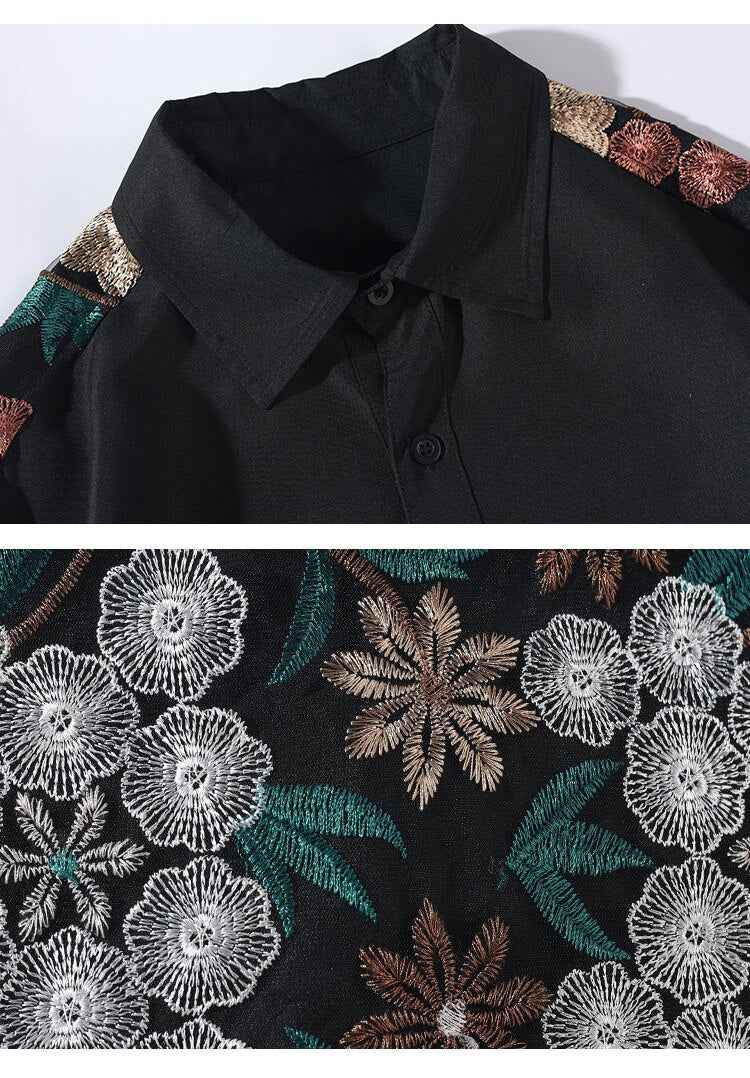 Jacobean Floral Collar Shirt