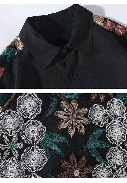 Jacobean Floral Collar Shirt