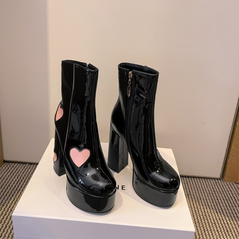 FLUER High Heel Platform Ankle Boots - Sneakernational
