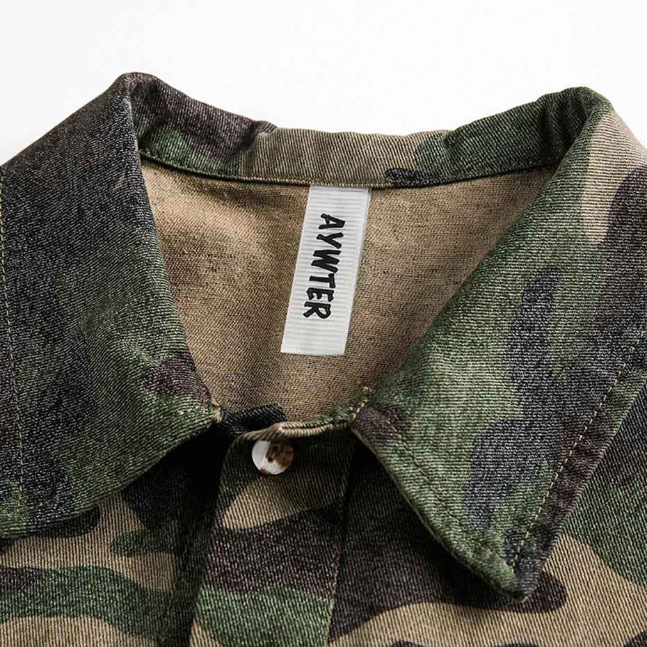 Side Slit Green Camo T-Shirt