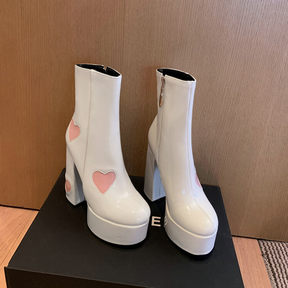 FLUER High Heel Platform Ankle Boots - Sneakernational