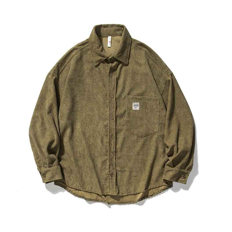 Corduroy Velvet Collar Shirt