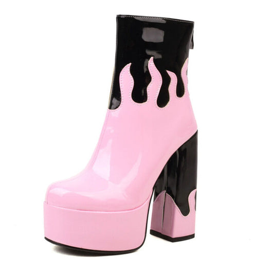 ELAXI High Heel Platform Ankle Boots - Sneakernational