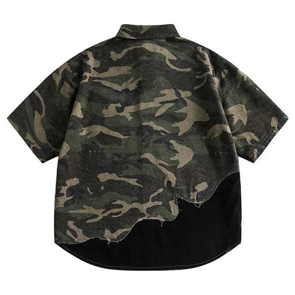 Side Slit Green Camo T-Shirt