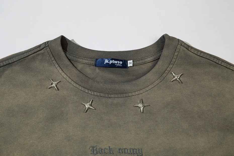 Tie-Die Metal Star Ripped T-Shirt