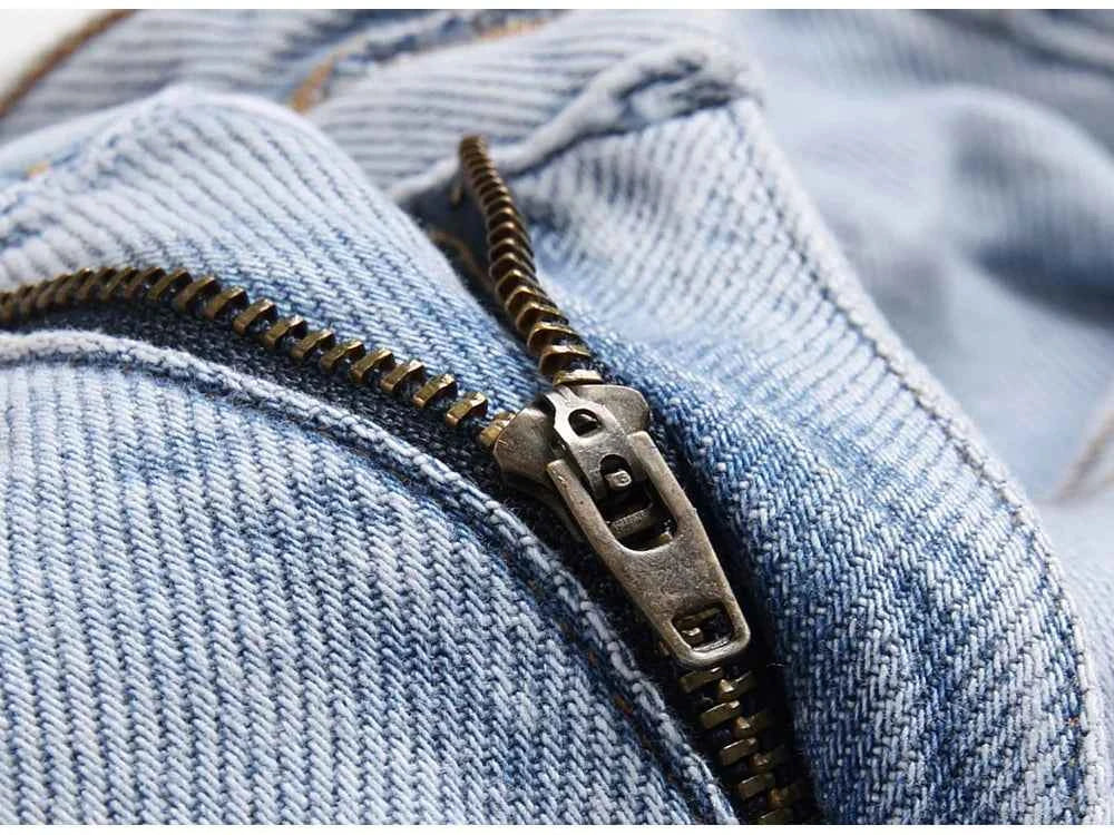 Light Blue Fringe Destroyed Pants