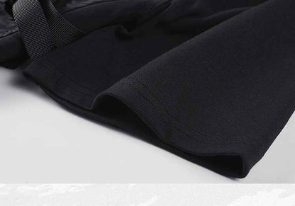 Black Color Half Vest Pockets T-Shirt