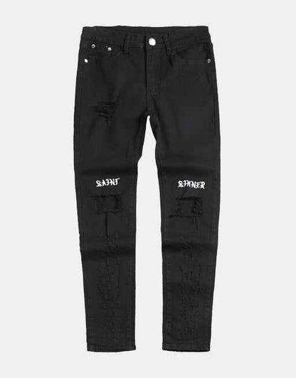 Saint Sinner Distressed Black Jeans