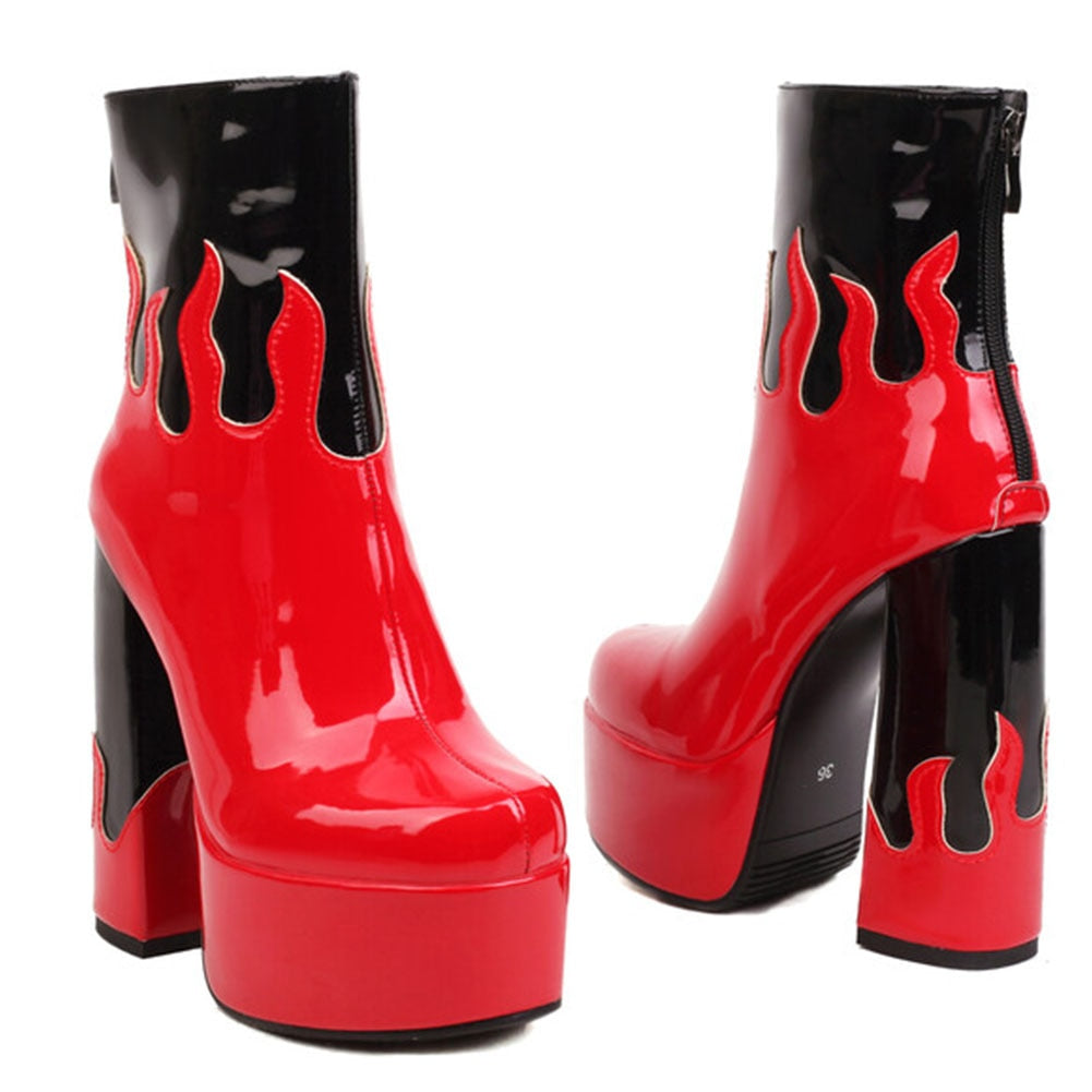 ELAXI High Heel Platform Ankle Boots - Sneakernational