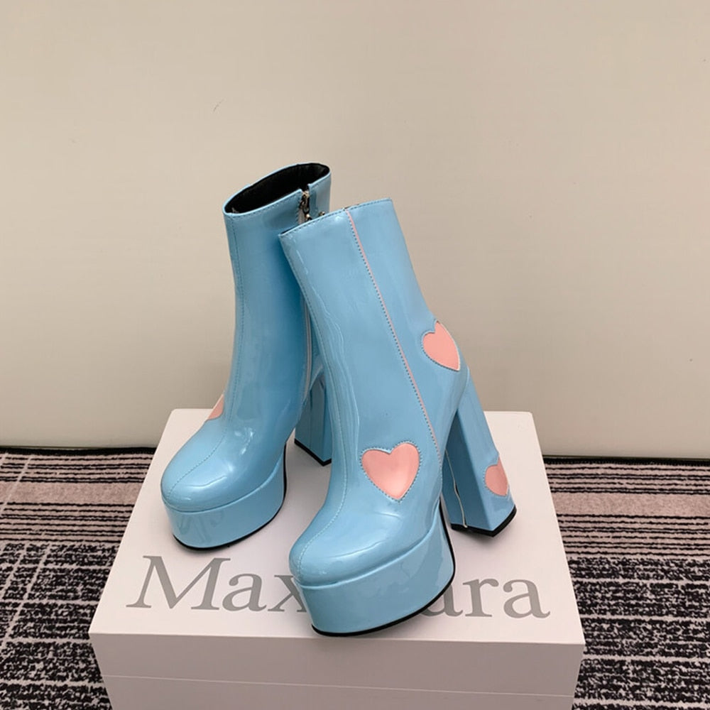 FLUER High Heel Platform Ankle Boots - Sneakernational