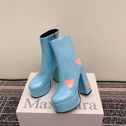 FLUER High Heel Platform Ankle Boots - Sneakernational