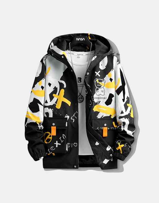 GINGSHUAI Raster Digital Graphic Hoodie