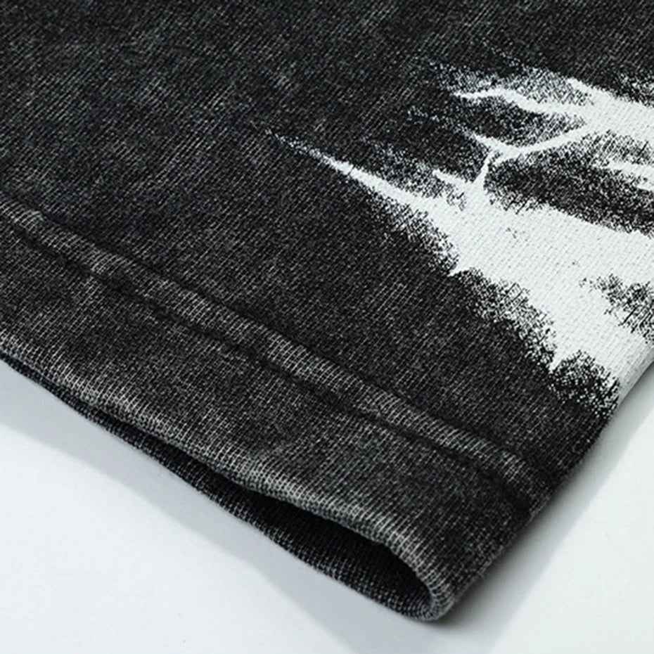 Coal Black Snowflake Sleeve T-Shirt
