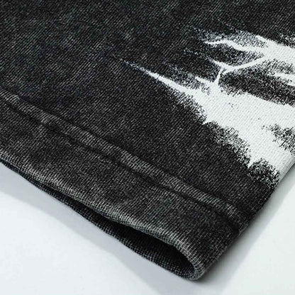 Coal Black Snowflake Sleeve T-Shirt
