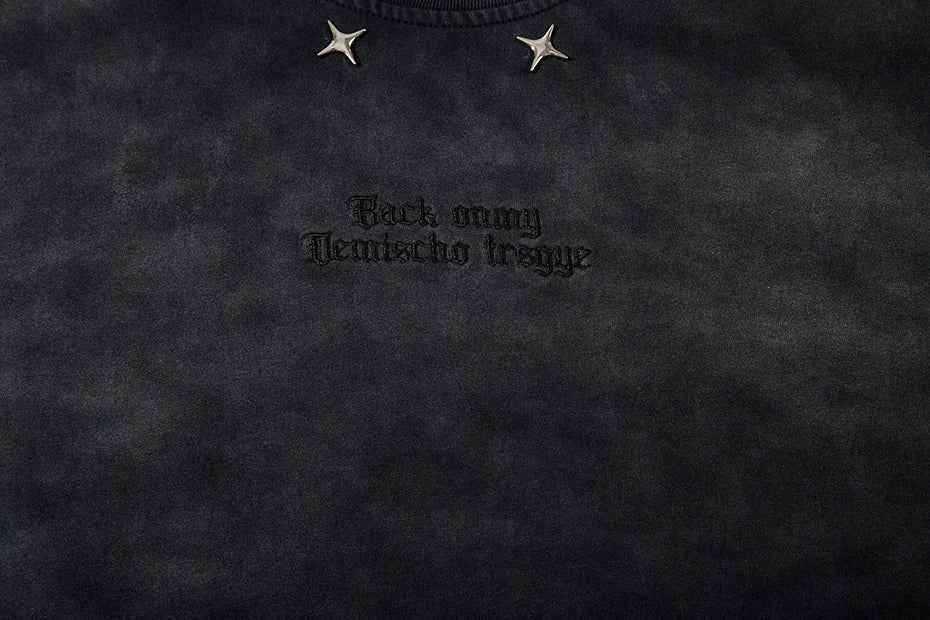 Tie-Die Metal Star Ripped T-Shirt