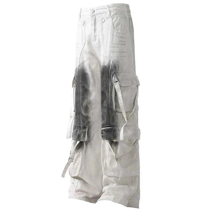 Multi Buckles Black Spot Pants