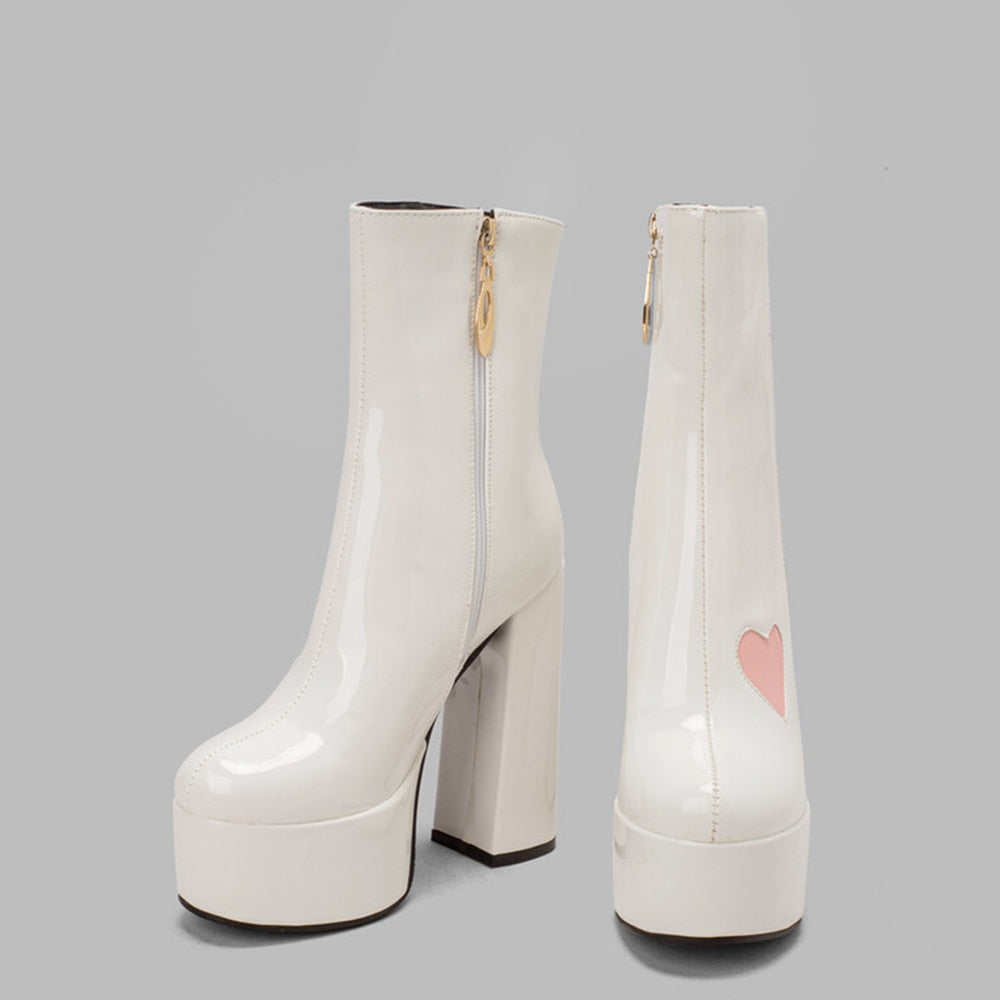 FLUER High Heel Platform Ankle Boots - Sneakernational