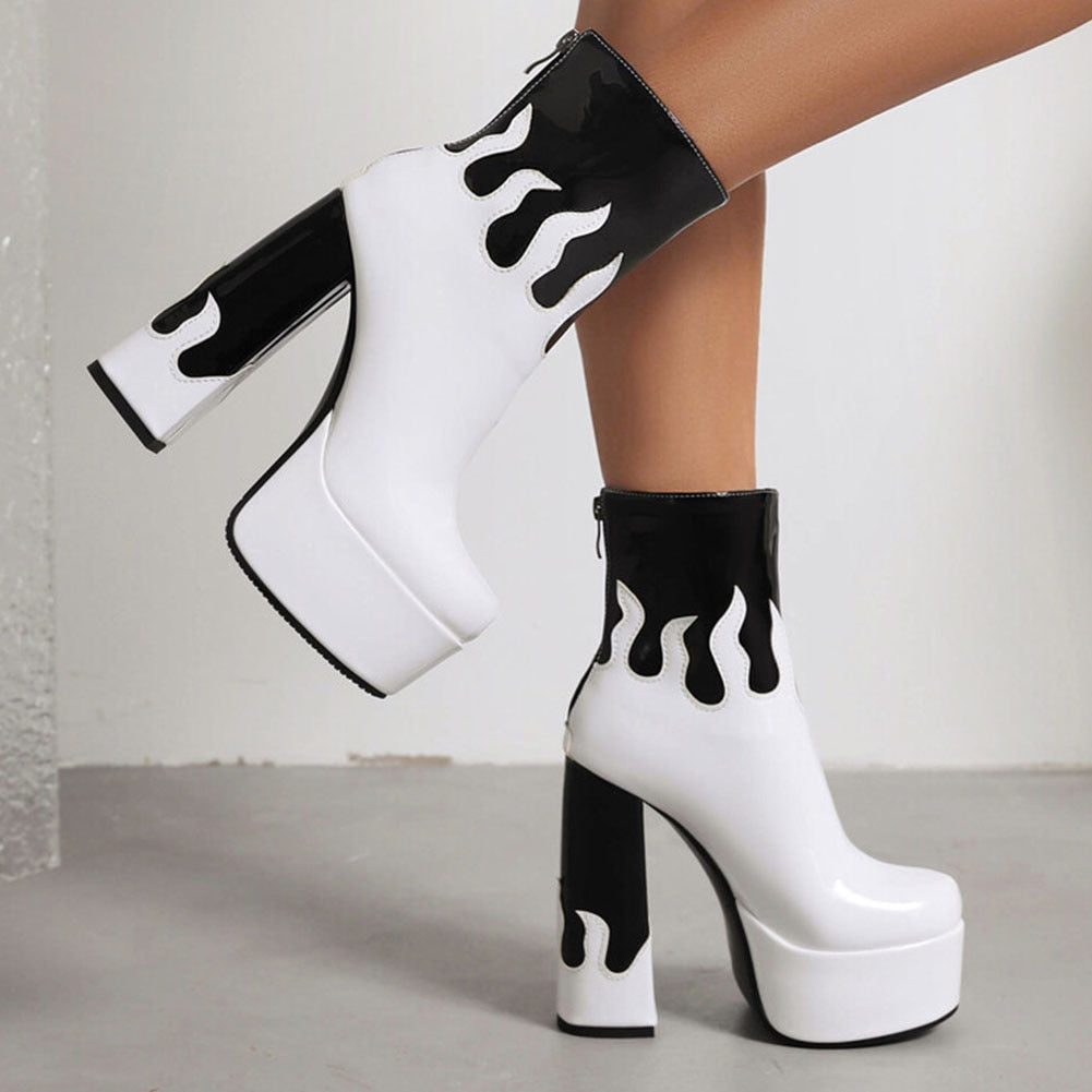 ELAXI High Heel Platform Ankle Boots - Sneakernational
