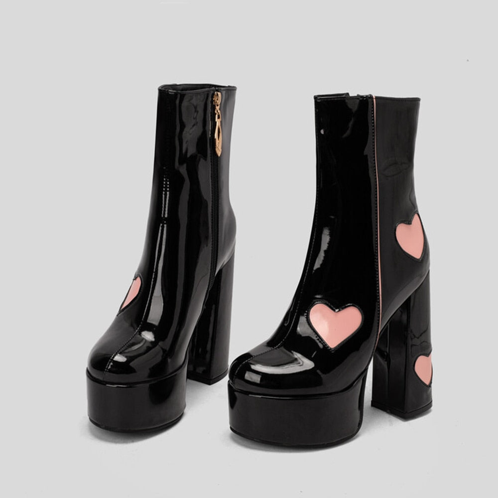 FLUER High Heel Platform Ankle Boots - Sneakernational