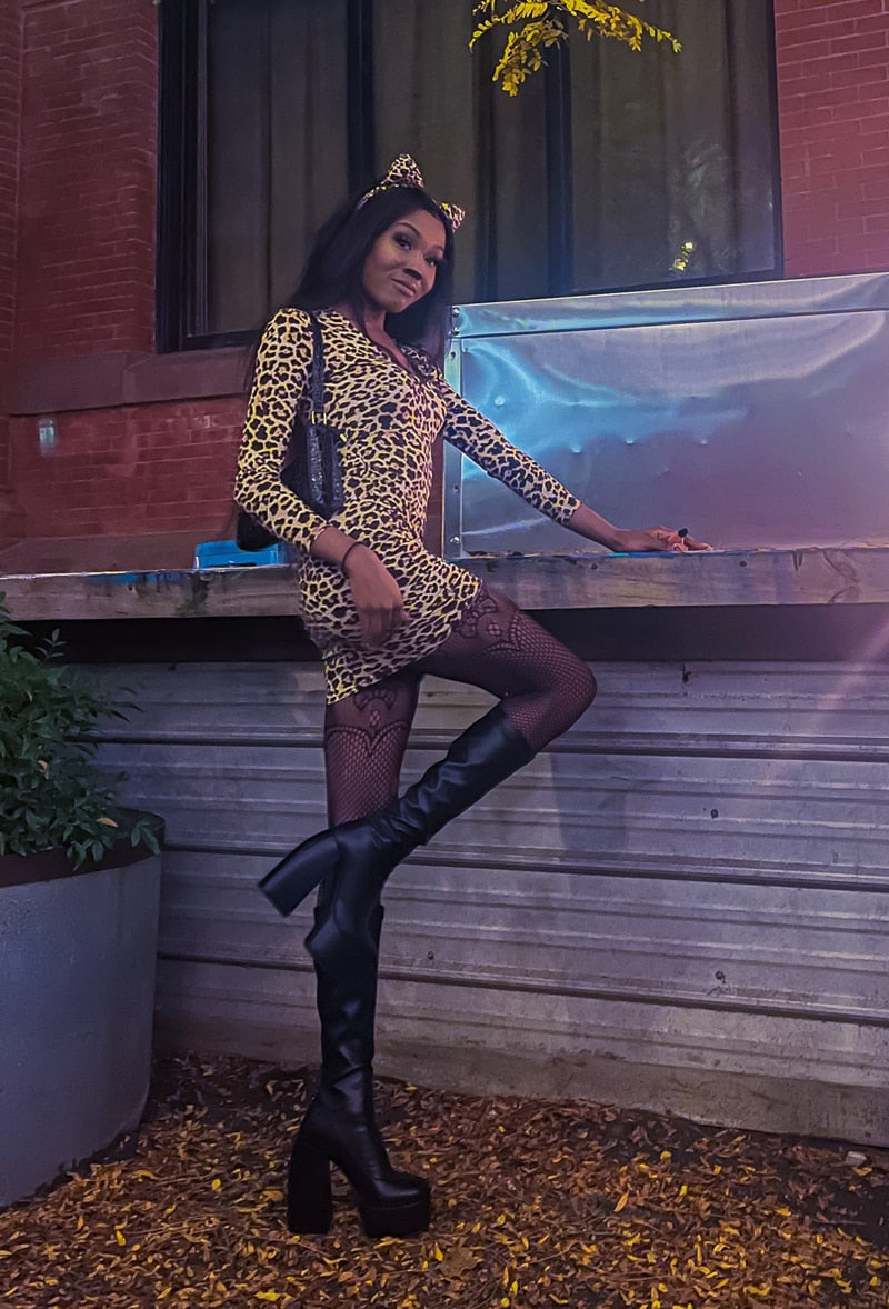 DAENE Knee-High Platform Heel Boots - Sneakernational