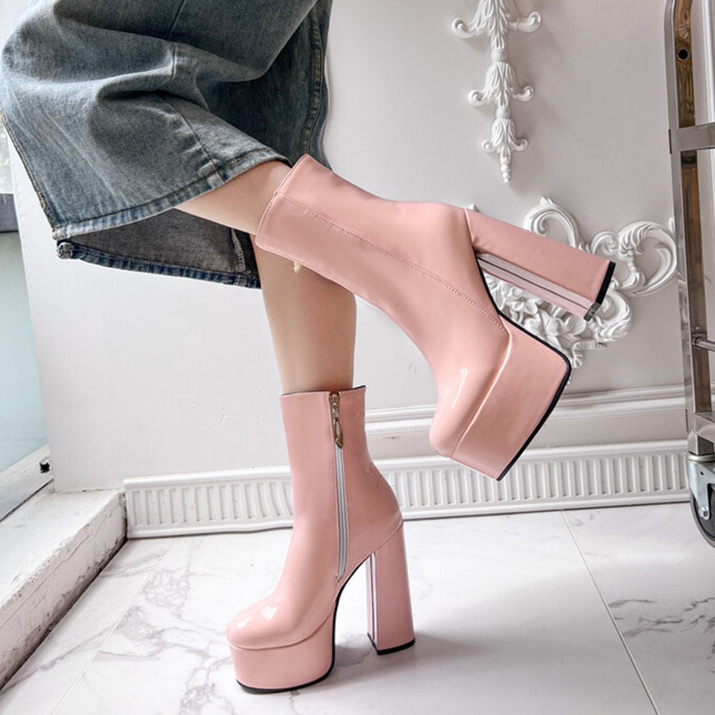 AZALEA High Heel Platform Ankle Boots - Sneakernational