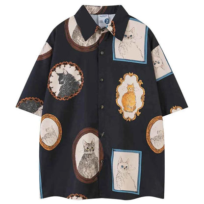 Cat Photo Frame Short Sleeve T-Shirt
