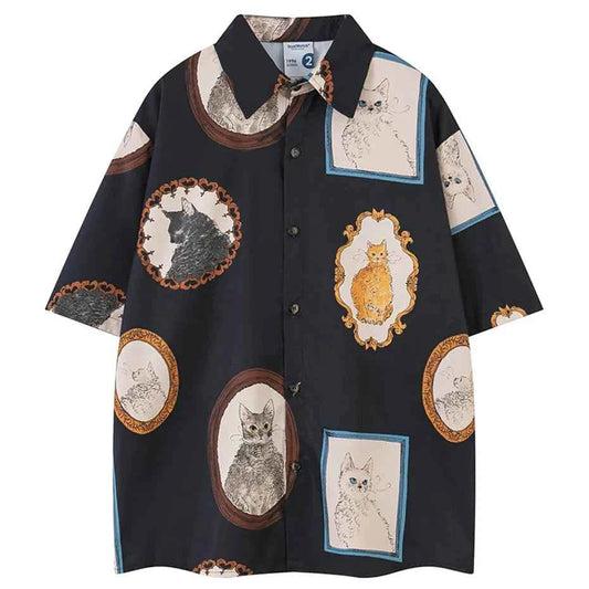 Cat Photo Frame Short Sleeve T-Shirt