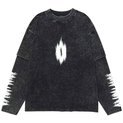 Coal Black Snowflake Sleeve T-Shirt
