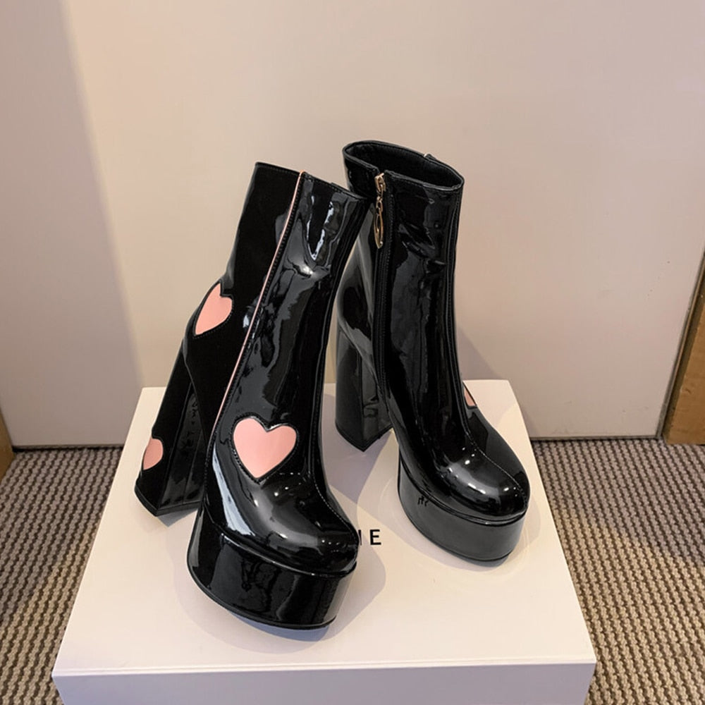 FLUER High Heel Platform Ankle Boots - Sneakernational