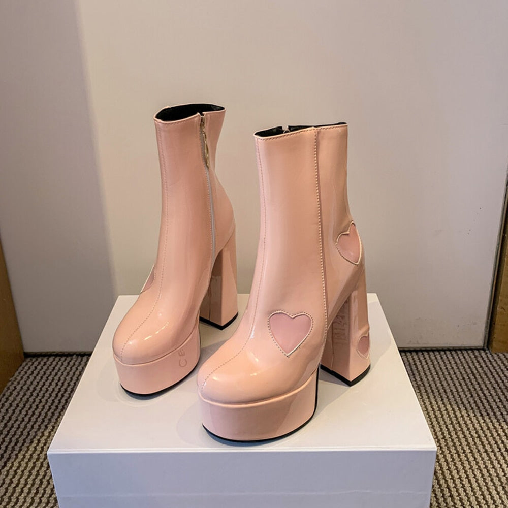 FLUER High Heel Platform Ankle Boots - Sneakernational