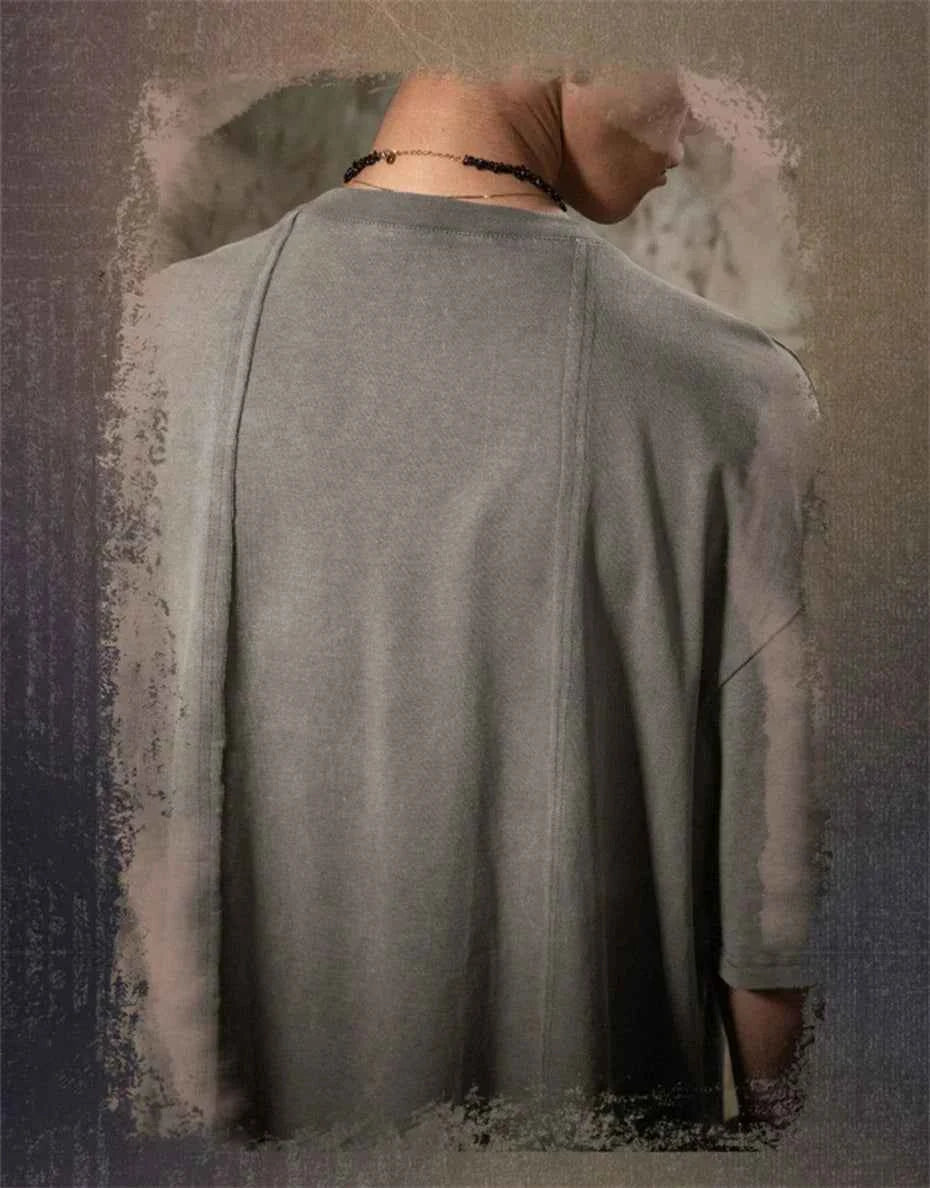 Gray Faded Color Loose T-Shirt