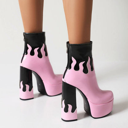 ELAXI High Heel Platform Ankle Boots - Sneakernational